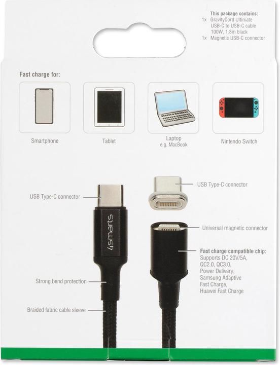 Produktbild 4smarts USB C – USB C (1.80 m, USB 2.0)
