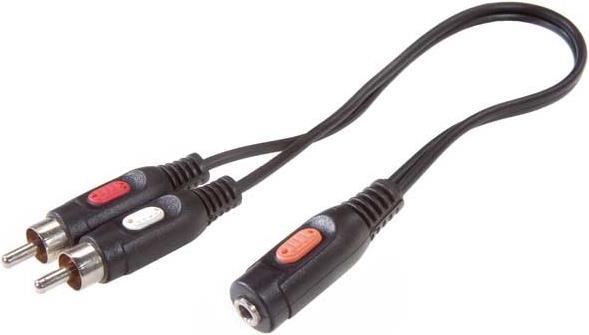 Produktbild Vivanco Adapter-Kabel 2x Cinch - 3.5mm Klinke (Stereo) (0.20 m, Einstiegsklasse)