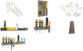Allit Hook set ""StorePlus Flex M 50.80cm (20""), chrome Perforated wall hook assortment in 2 versions