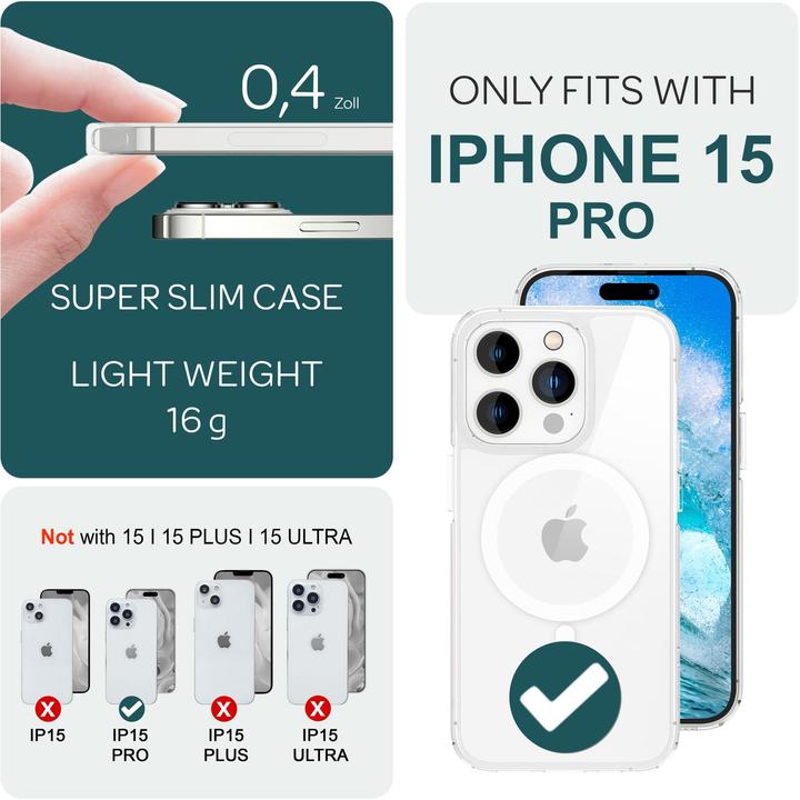 Actual product image Nalia Clear Hard Case with MagSafe (Apple iPhone 15 Pro)