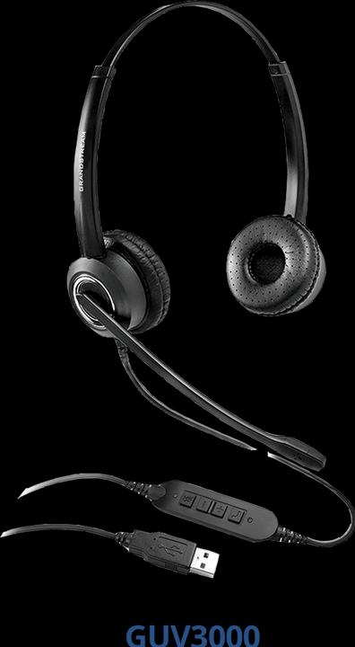 Actual product image Grandstream Networks GUV3000. Product type: Headphones, Wearing style: Headband, Recommended use: Office/call (Cable, USB-A)