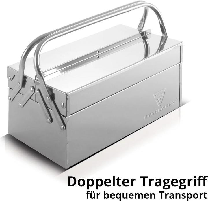 Produktbild Stahlwerk Werkzeugkasten Edelstahl Werkzeugkiste leer Werkzeugbox (1 Teile)