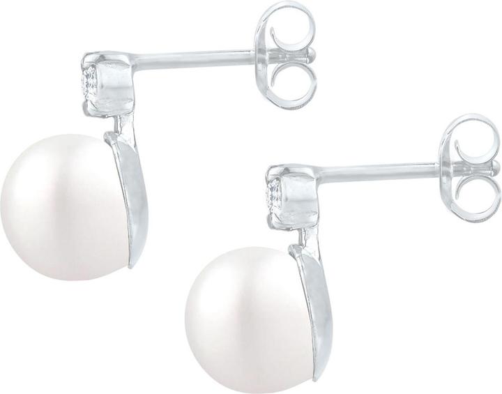Image du produit Elli Boucles d'oreilles Basic Perle d'eau douce Zirconia 925 Argent (Perles de culture d'eau douce, Zircone, Argent sterling 925)