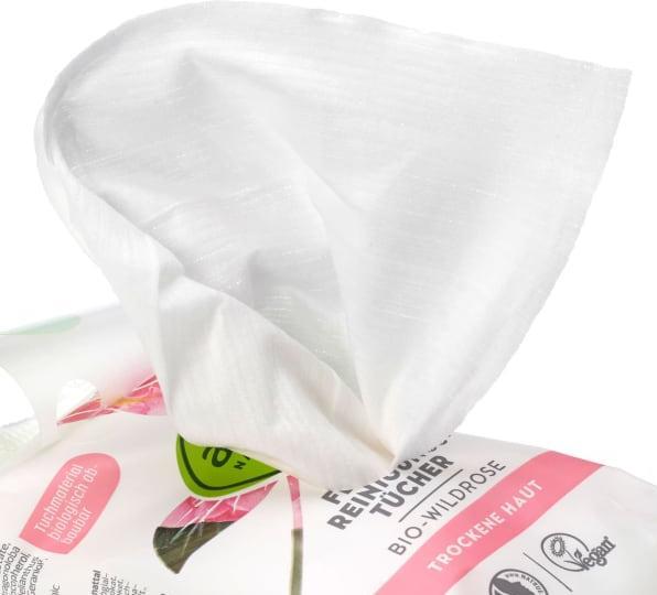Image du produit dm alverde Lingettes nettoyantes à la rose sauvage bio (Chiffons de nettoyage)