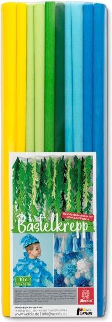 Image du produit Werola Papier crêpe Maritim couleurs assorties 31 g/qm 10 rouleaux (31 g/m², 1 x)