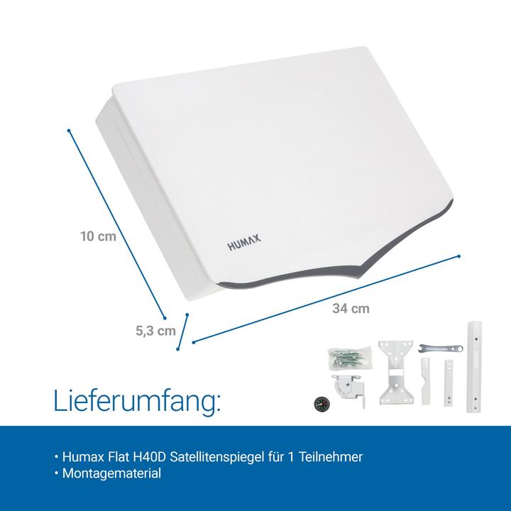 Immagine prodotto Humax Antenna mobile piatta H40D Singola (Antenna piatta)