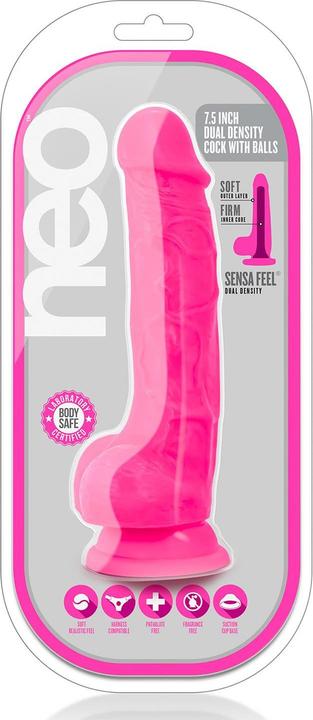 Image du produit Blush Neo 13.9 cm Dual Density Cock W Balls Rose