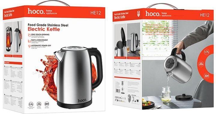 Produktbild Hoco Other stainless steel electric kettle 1,7L HE12 stainless steel (1.70 l)
