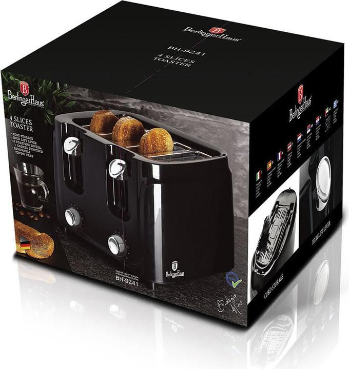 Produktbild BerlingerHaus BH9241 Toaster, 4 slices Black Silver Collection blacksilver