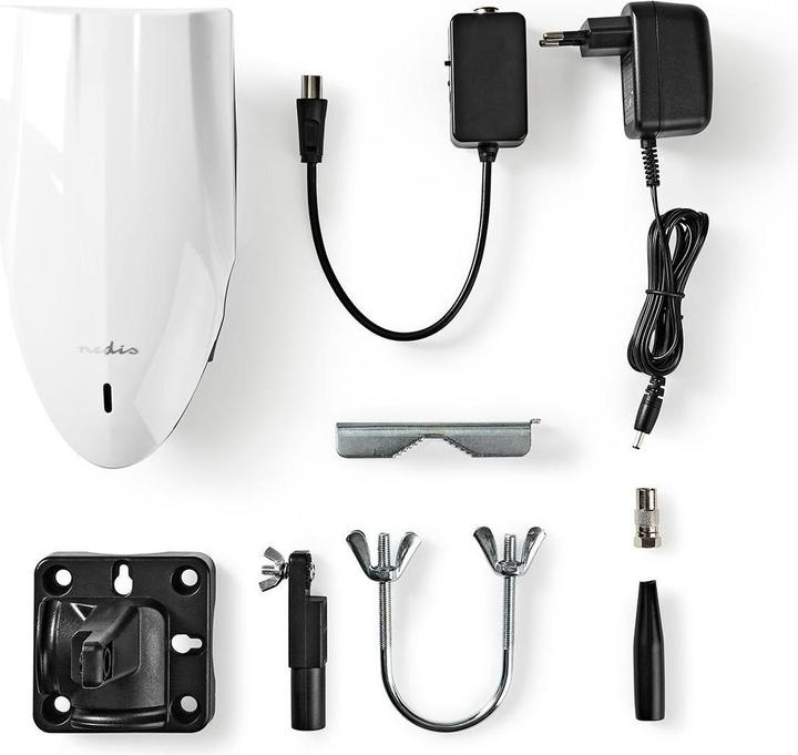 Image du produit Nedis Antenne HDTV active Type de connexion : Connecteur F FM/UHF/VHF Portée de réception : 0-50 km LTE700 (40 dB, DVB-T / -T2, LTE)