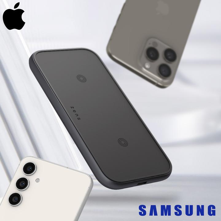 Actual product image Zens Aluminium Dual Fast Wireless Charger 30W USB PD (20 W)