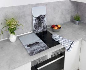Produktbild Wenko Herdabdeckplatten Highland Cattle schwarz 2 St.