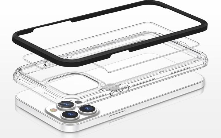 Produktbild Hurtel Klare 3in1 Hülle für iPhone 13 Pro Rahmen Gel Cover schwarz (Apple iPhone 13 Pro)