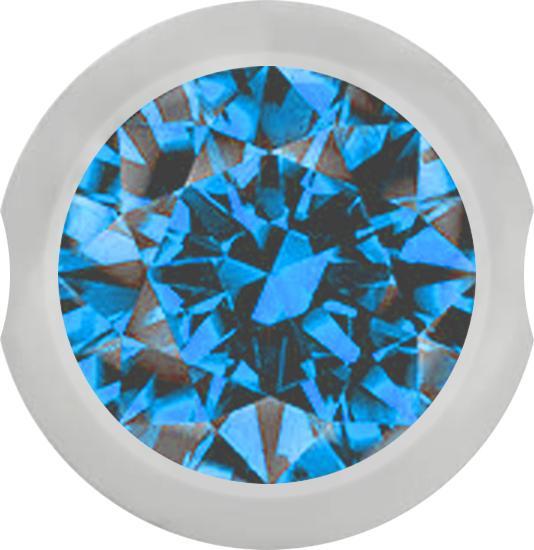 Star Piercing Ball Closure Kugel silber mit Kristall hellblau (ohne Messing, Chirurgenstahl 316L)