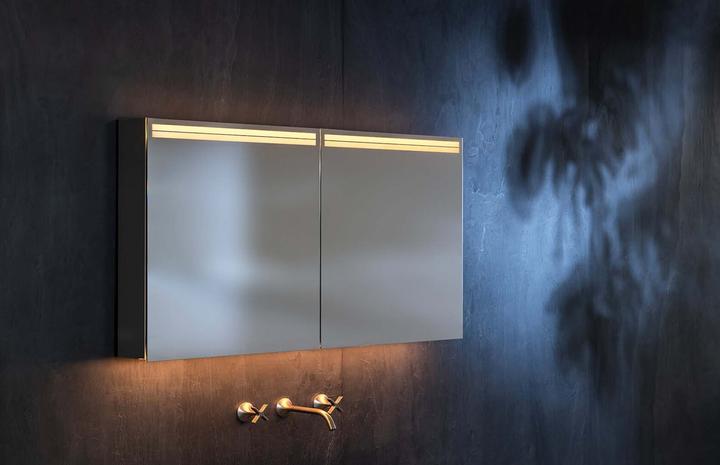 Produktbild Schneider ARANGALINE LED Lichtspiegelschrank, 2 Doppelspiegeltüren, 100x70x12cm, 160.500.02.41