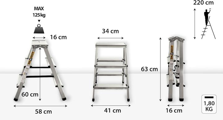 Produktbild Drabest Trittleiter (Trittleiter, 58 cm)