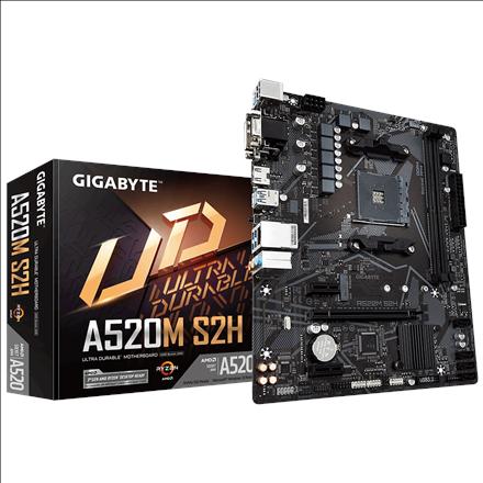 Produktbild Gigabyte A520M S2H 1.0 Prozessorfamilie AMD, Prozessorsockel AM4 (AM4, AMD A520, mATX)