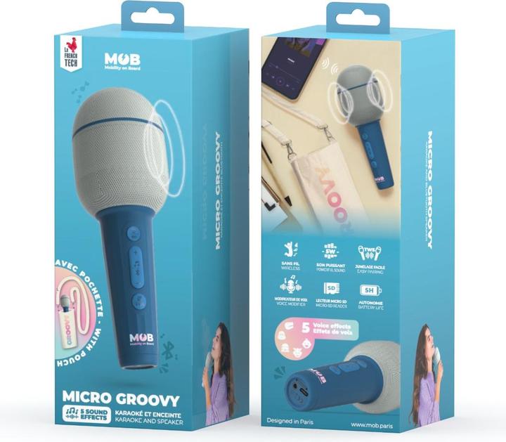 Actual product image MOB Karaoke microphone Groovy dark blue