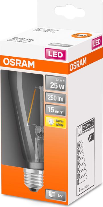 Produktbild Osram Led Retrofit Classic St (E27, 2.50 W, 250 lm, 6 x, F)