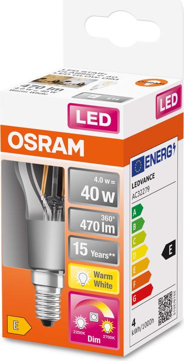 Actual product image Osram Led Superstar Classic P Glow (E14, 4 W, 470 lm, 4 x, E)