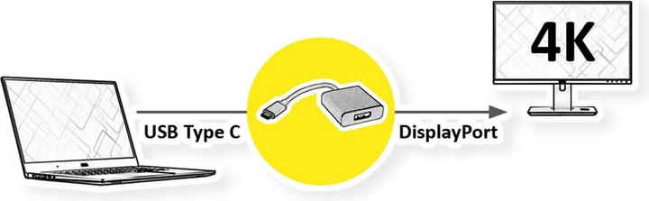 Produktbild Roline USB-C zu (DP, 10 cm)