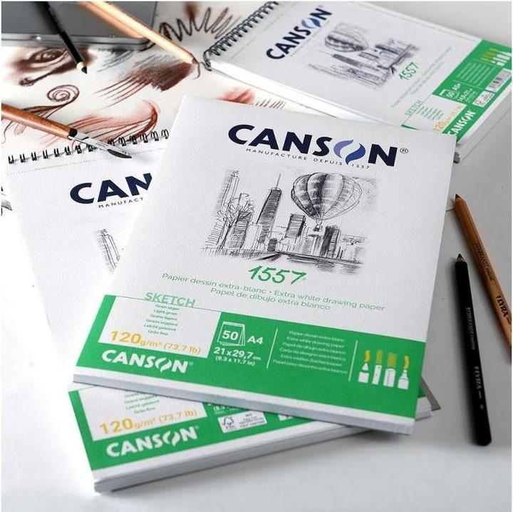 Actual product image Canson Sketchpad 1557 204127410 sheets, glued, 120g (A2, Plain, Soft cover)