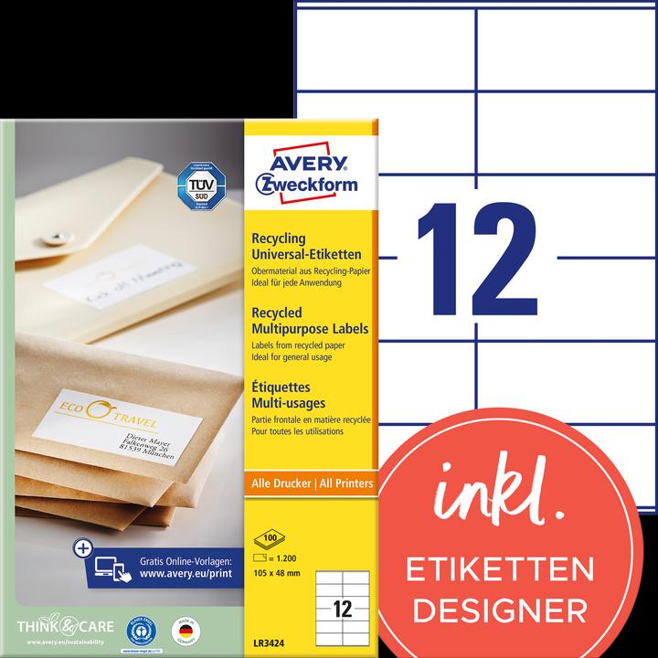 Avery Recycling Universal-Etiketten