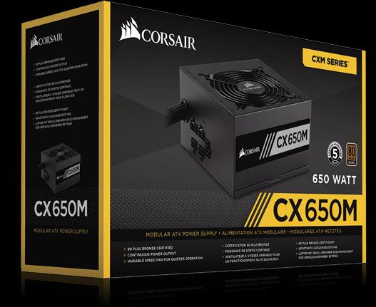 Actual product image Corsair Cx650m (650 W)
