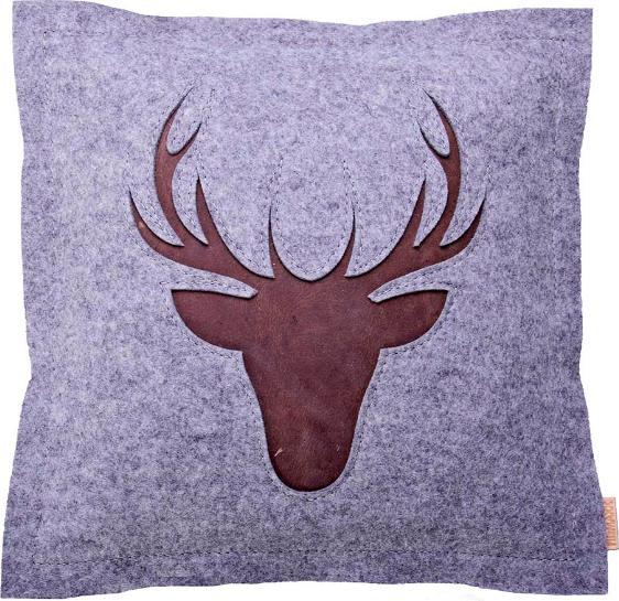 Actual product image Filzmaxx Wool felt deer Johann with leather (42 x 42 cm)
