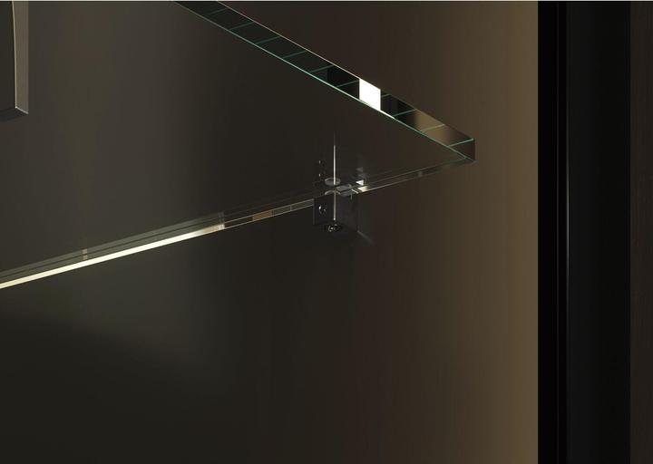 Actual product image Italiana Ferramenta Glass shelf support GRACE for screwing, 8 mm glass, nickel-plated black zamak
