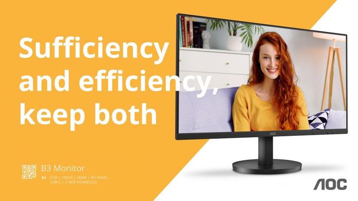 Image du produit AOC U27B3CF - Moniteur UHD 27 pouces, haut-parleur (3840 x 2160 pixels, 27")