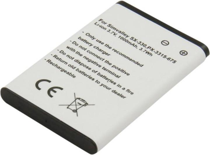 Produktbild Avizar Li-Ion Akku 3.7V 1000mAh Simvalley SX-330