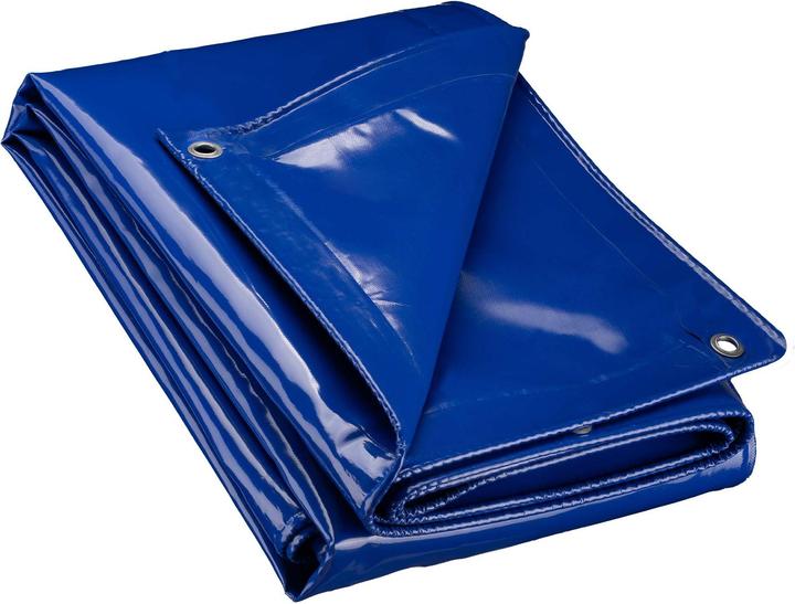 Wiltec Abdeckplane wetterfest blau 2x3m Polyester Gartenplane 650g/m² Ösen Plane (2 x 3 m)