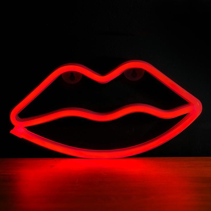 Produktbild Forever Light Neon LED Licht LIPS rot Fledermaus + USB FLNEO8 (2 cm)