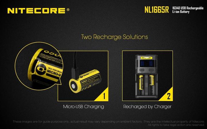 Image du produit Nitecore Li-Ion Akku Typ 16340 - 650mAH - NL1665R