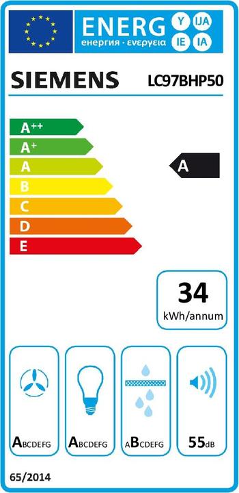 Energy Label Siemens LC97BHP50 (Wall hood)