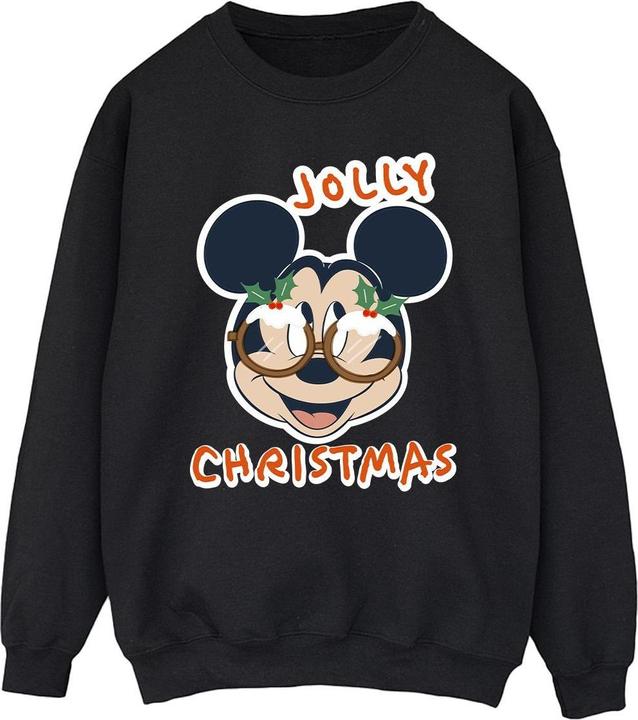 Disney Mickey Mouse Jolly Christmas Glasses Sweatshirt (XL)