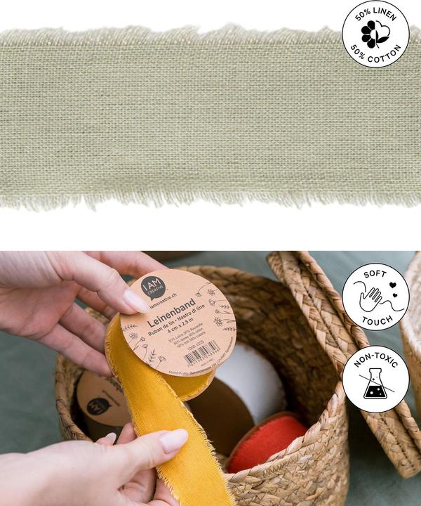 Actual product image I Am Creative Linen ribbon, versatile gift ribbon (Gift ribbon, 1 x)