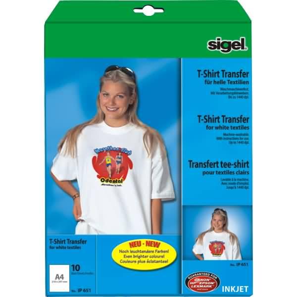Image du produit Sigel Films de transfert à jet d'encre pour T-shirts (197 g/m², 10 x)
