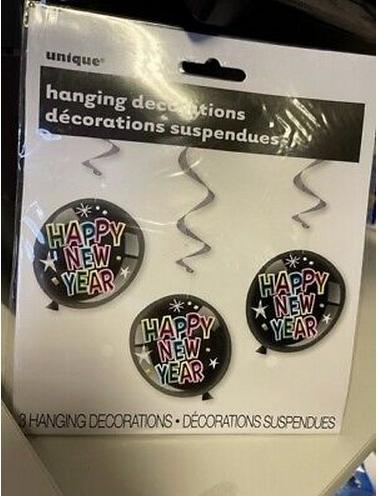 Produktbild Unique Party Hängende Dekoration Neujahr 3erPack