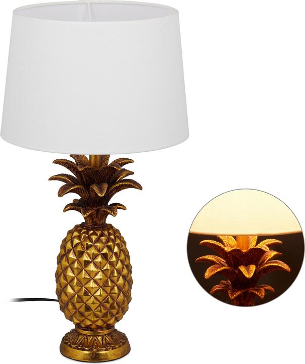 Immagine prodotto Relaxdays Lampada da Tavolo a Forma di Ananas, Decorativa (E27)