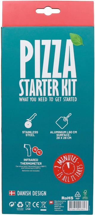 Actual product image Cozze 3-piece starter set consisting of pizza peel, thermometer and pizza cutter