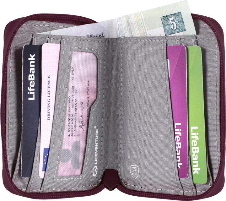 Actual product image Lifeventure RFID Bi Fold Wallet, Recycled, Plum