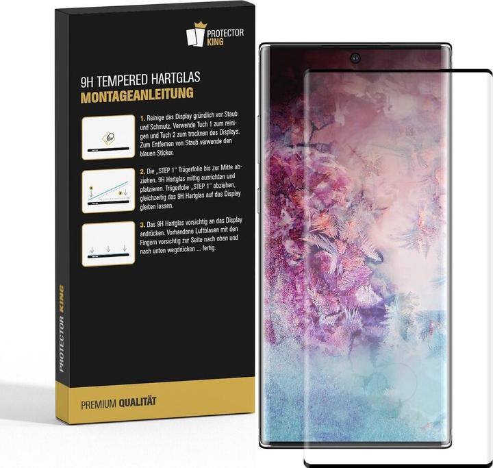 Produktbild Protectorking 1x echtes Tempered 9H Panzerhartglas 3D KLAR (1 Stück, Samsung Galaxy Note 10 Plus)