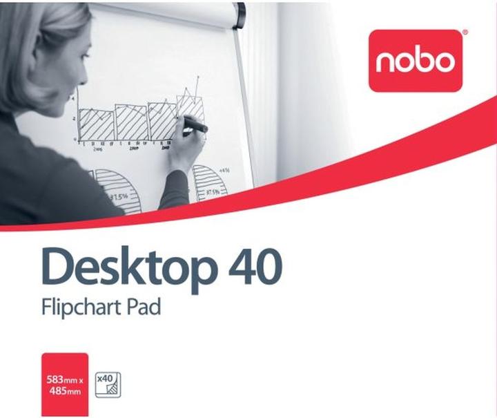 Produktbild Kensington NOBO Flipchart-Block, Größe: DIN B1 (B)584 x (H)483 mm blanko, weiß, 70 g/qm, 40 Blatt, für Tisch f (58 x 48 cm)