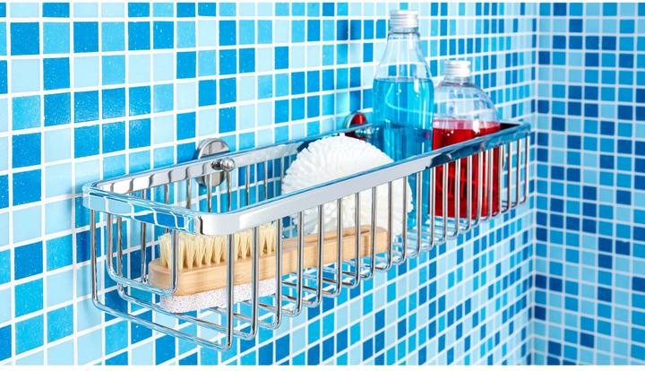 Image du produit tesa Panier de douche ALUXX avec solution adhésive sans perçage (9,5 x 13,5 x 46,5 cm)