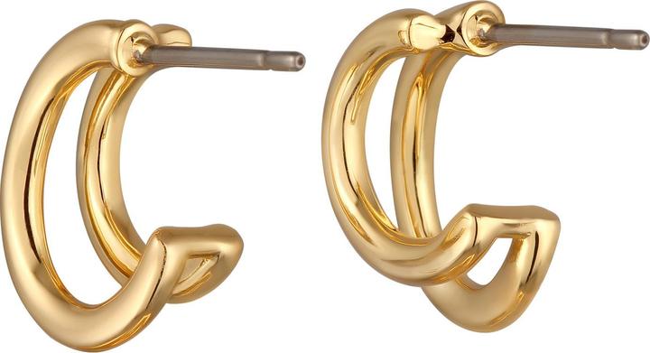 Produktbild Elli Ohrringe Halbcreolen Zweireihig Ohrstecker Damen Farbe Gold (Messing)