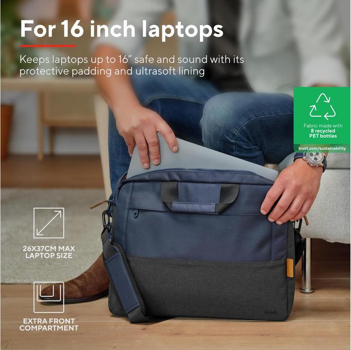 Actual product image Trust Lisboa 16in Laptop Carry Bag (16", Universal)