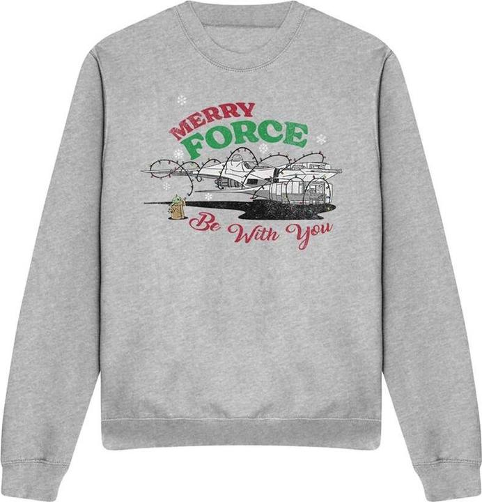 Actual product image Star Wars Unisex Adult Merry Force Be With You Grogu Sweatshirt (XL)