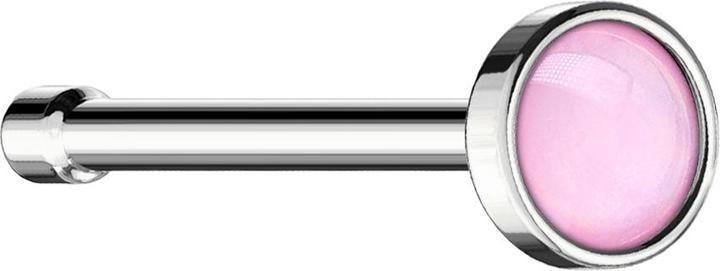 Immagine prodotto Star Piercing Nasenstecker gerade silber mit Epoxidstein pink (senza ottone, Acciaio chirurgico 316L)